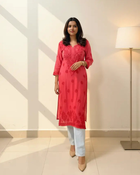 Amara Red Ombre Modal Kurti