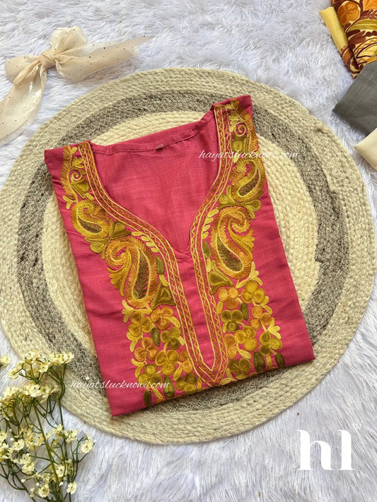 Dusky Rosy Kashmiri Kurta