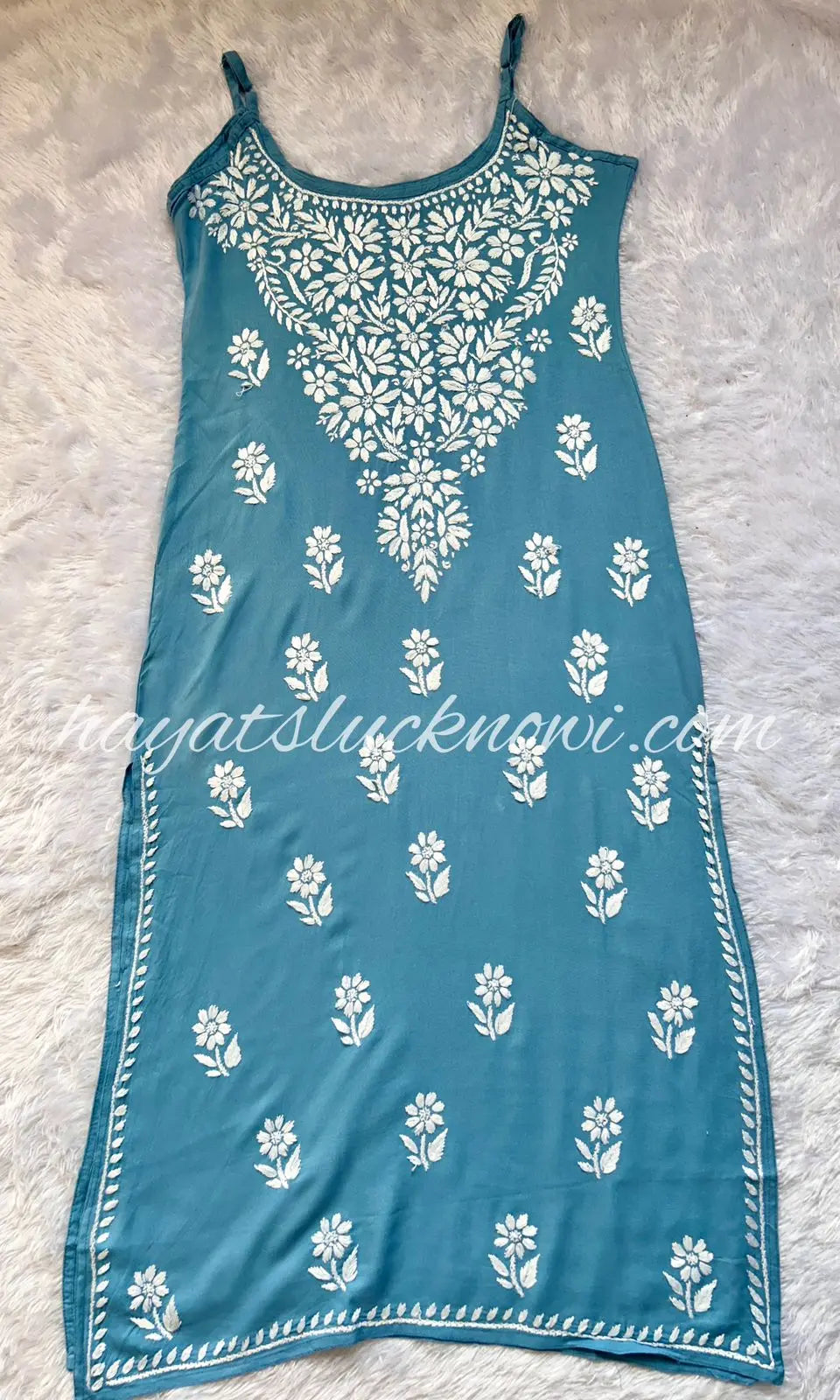 Blue Noodle Strap Long Kurti