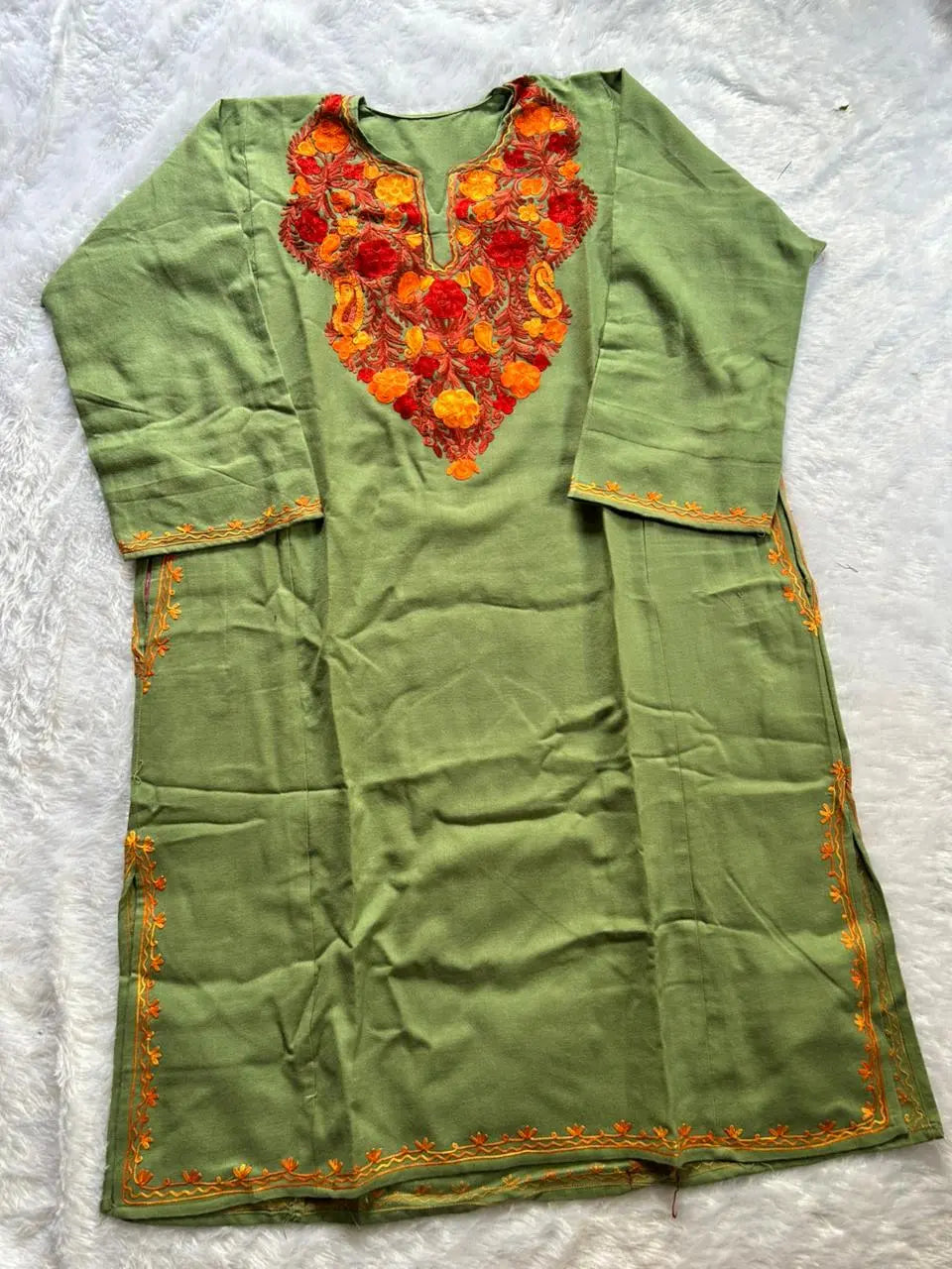 Sage Green Kashmiri Woolen Pheran