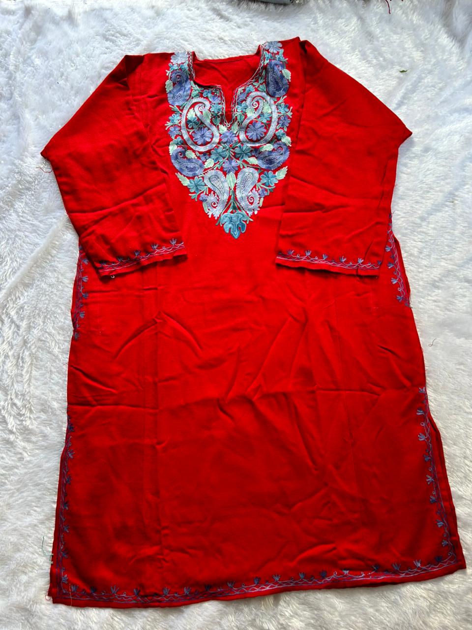 Red Kashmiri Woolen Pheran