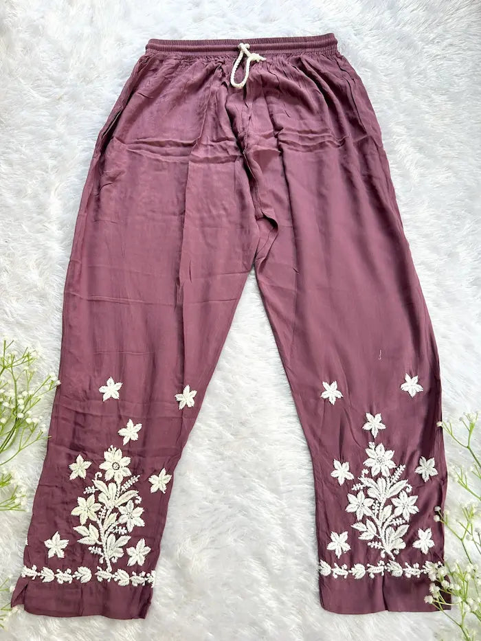 Aiman Mauve Chikankari Modal Co-ord