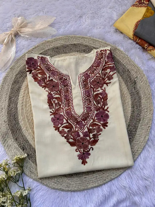 white aari work kurta best for street fashion