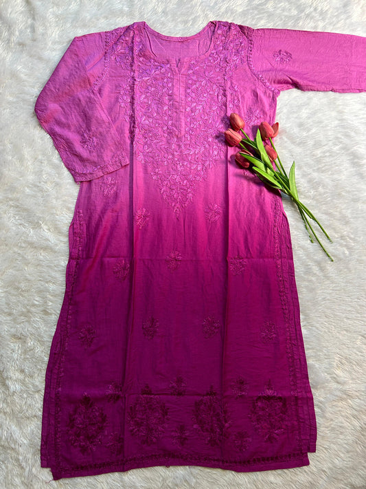 Purple chanderi kurti - Hayat's Lucknowi