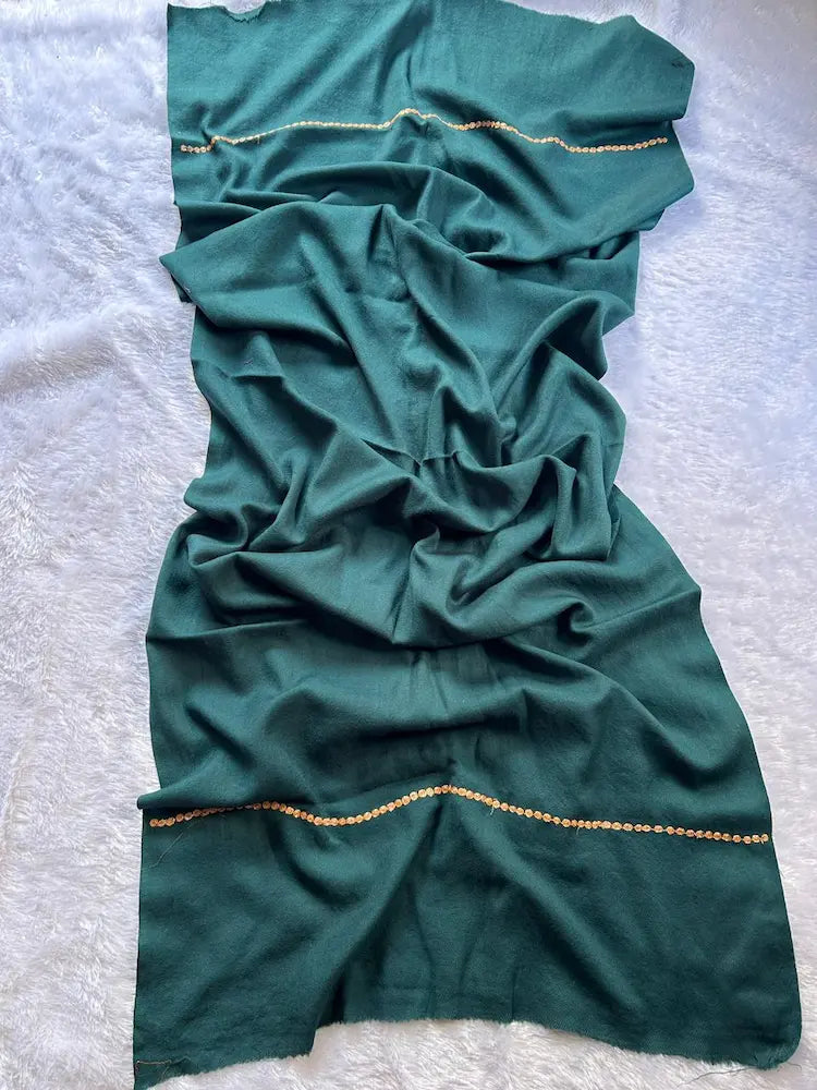 Teal Blue Kashmiri Tilla Work Woolen Pheran by Hayat's Lucknowi