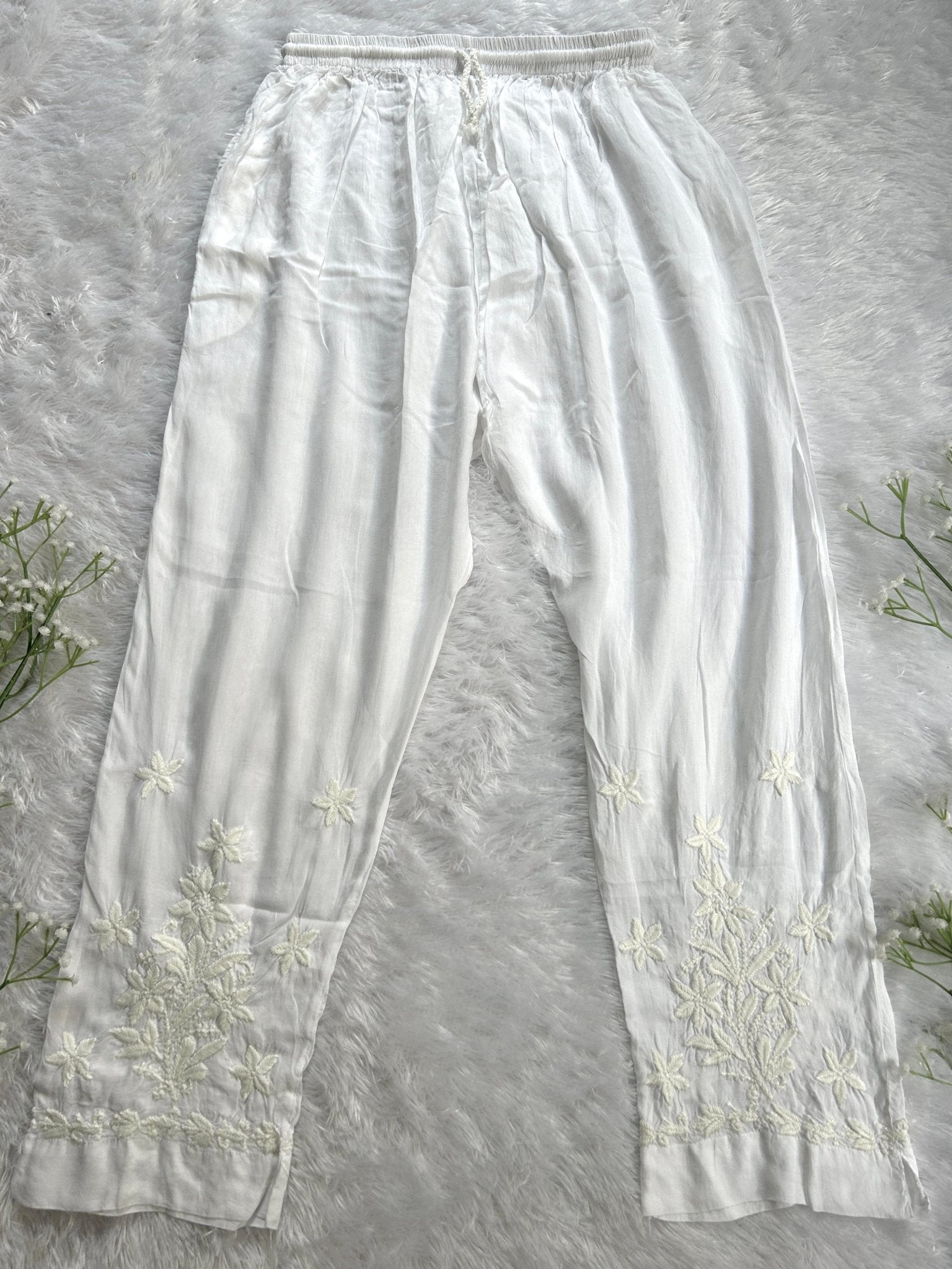 Aiman White Modal Co-ord - Hayat&