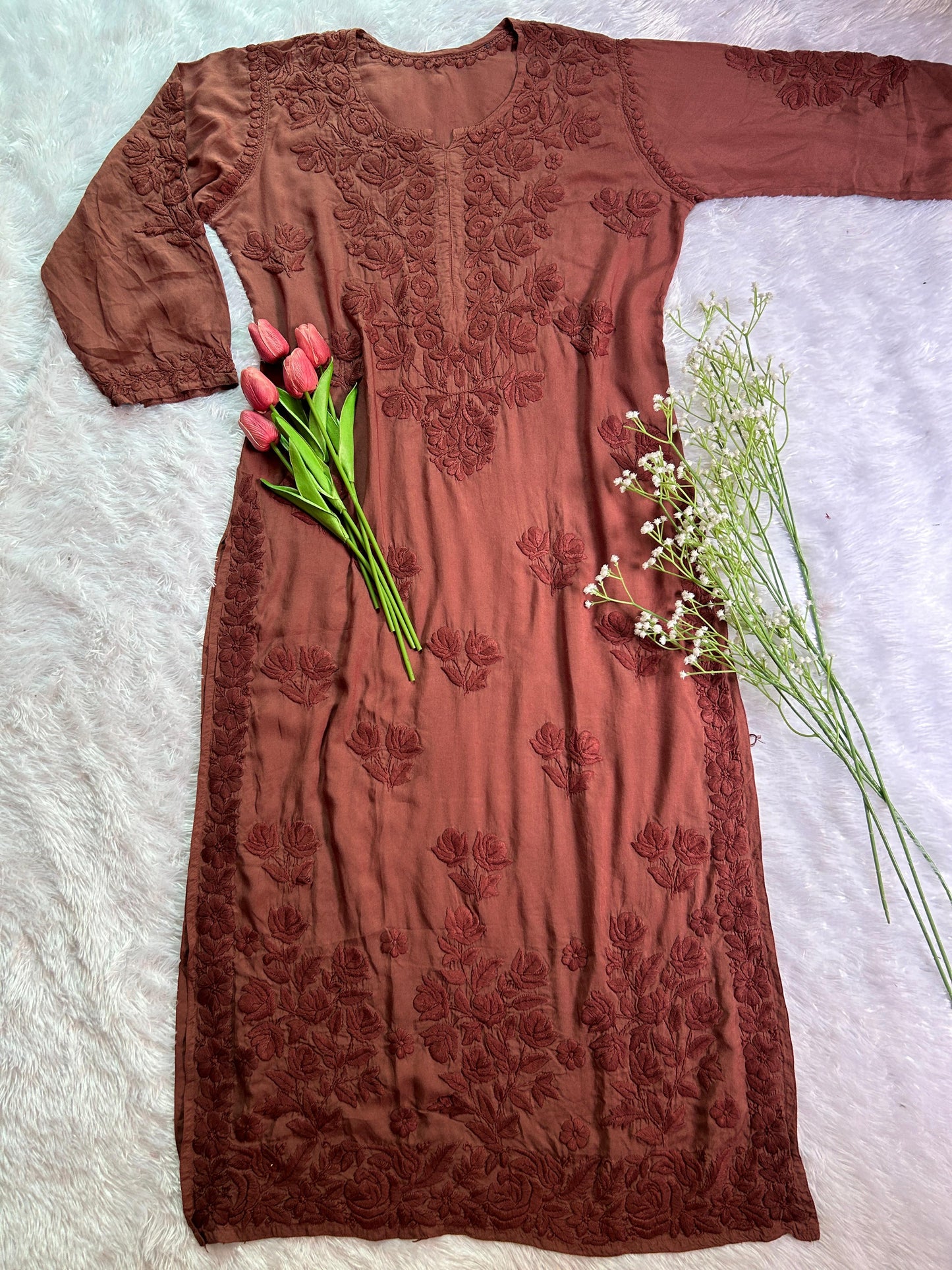 Braunes Kurti aus Modal von Khwahish