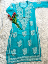 Ayena Sea Green Georgette Chikankari Kurti - Hayat&