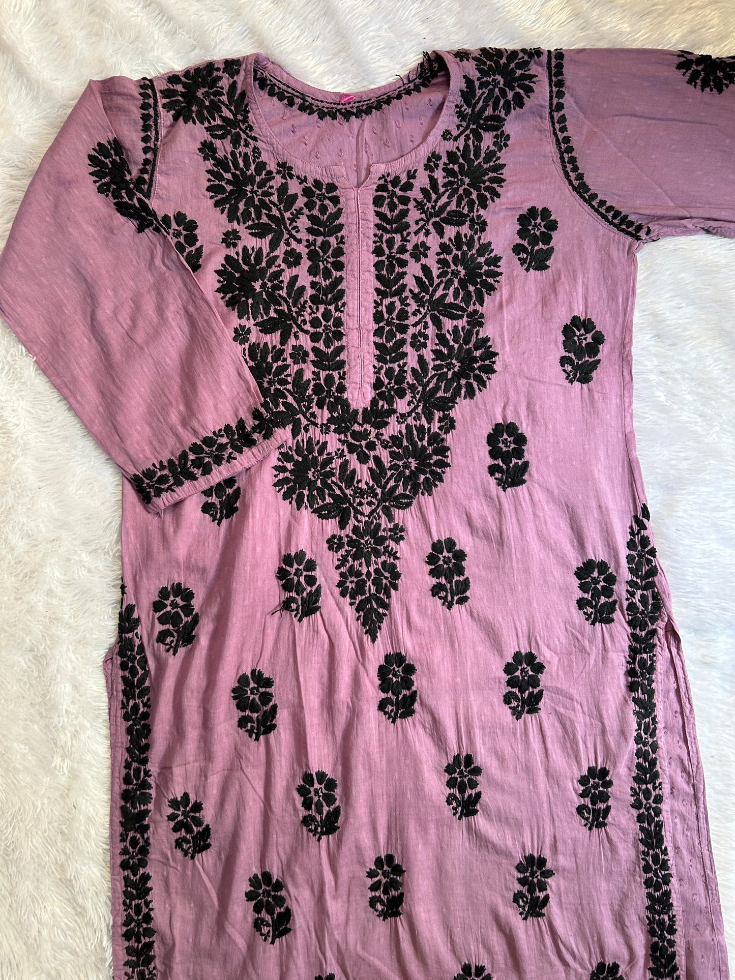 Kurti en coton dobby violet Liyana