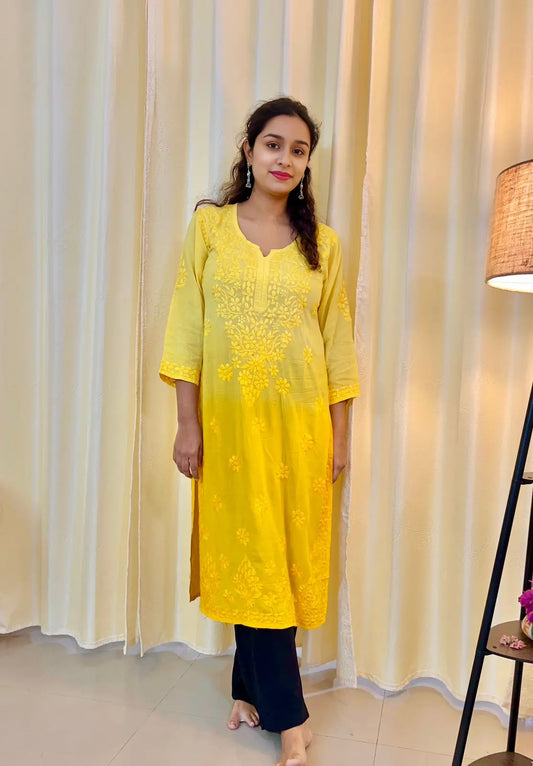 Amara Yellow Ombre Modal Kurti