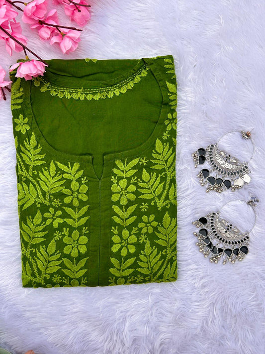 Iqra Green Modal Kurti - Hayat's Lucknowi