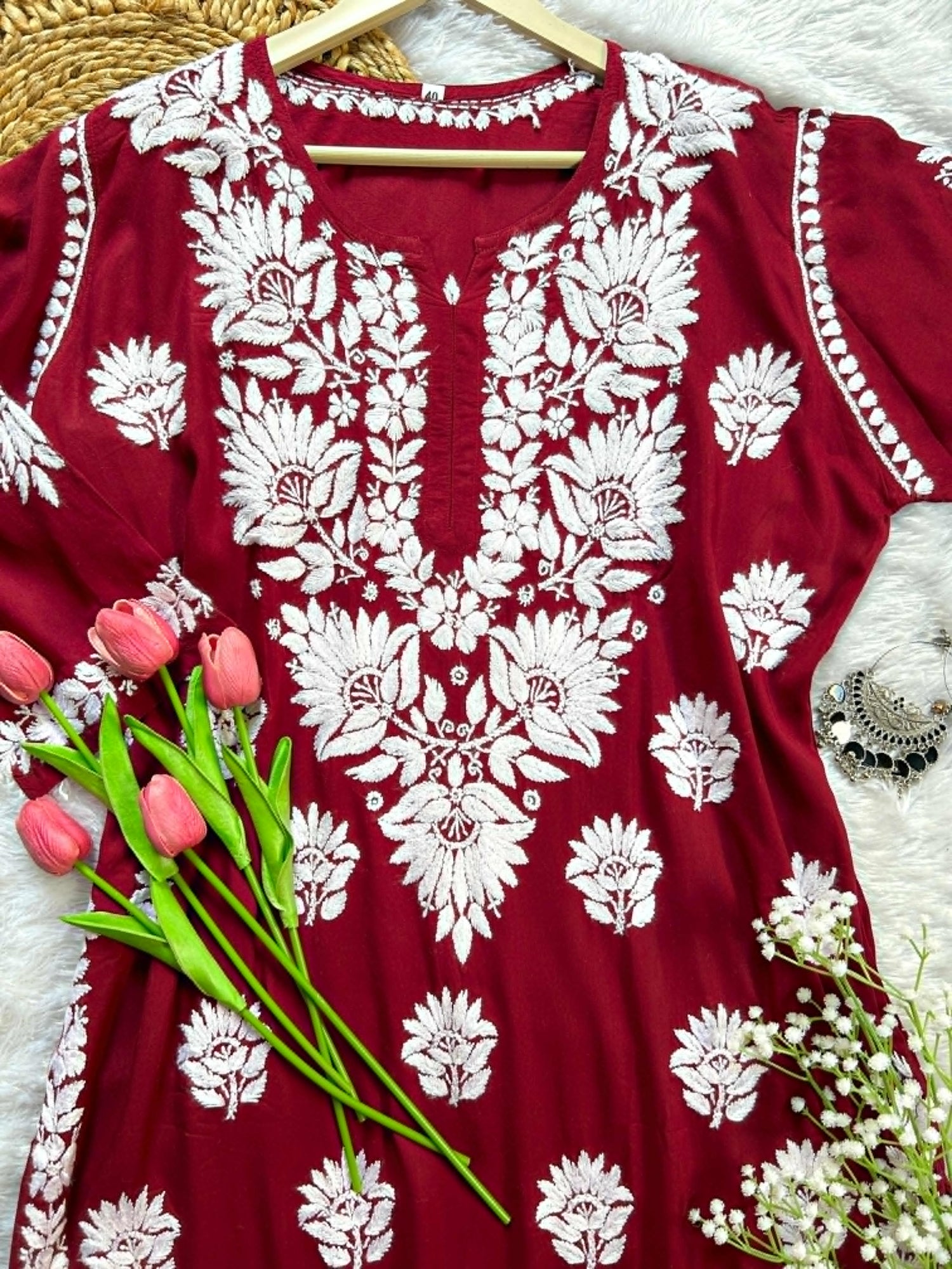 Hina Maroon Modal Kurti - Hayat&