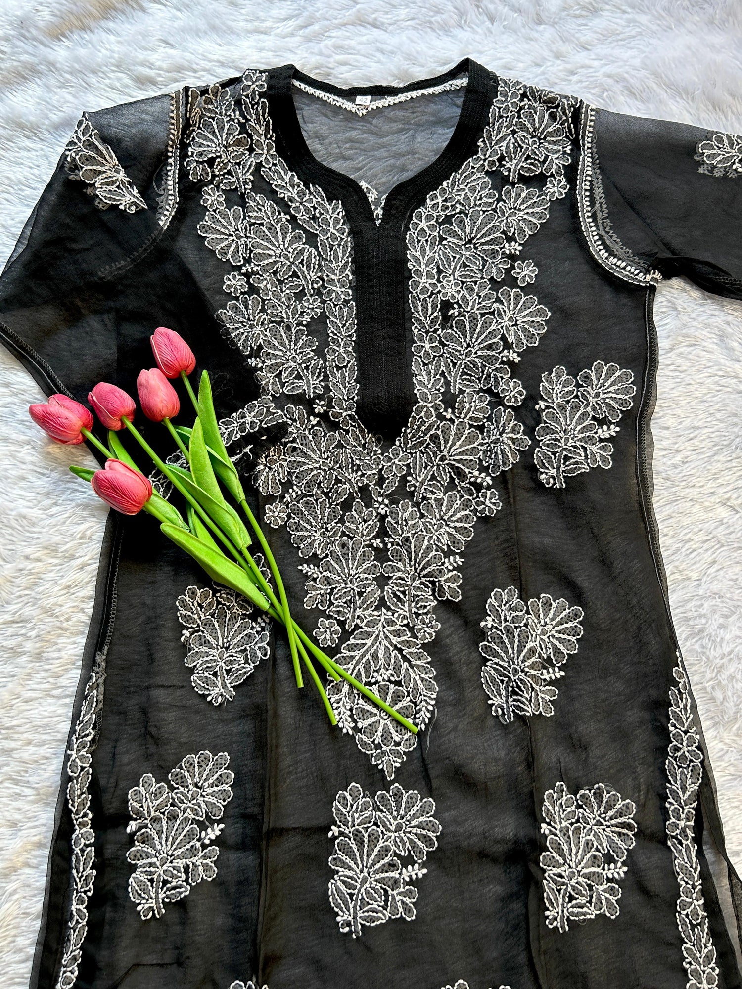 Ayena Black Georgette Kurti - Hayat&