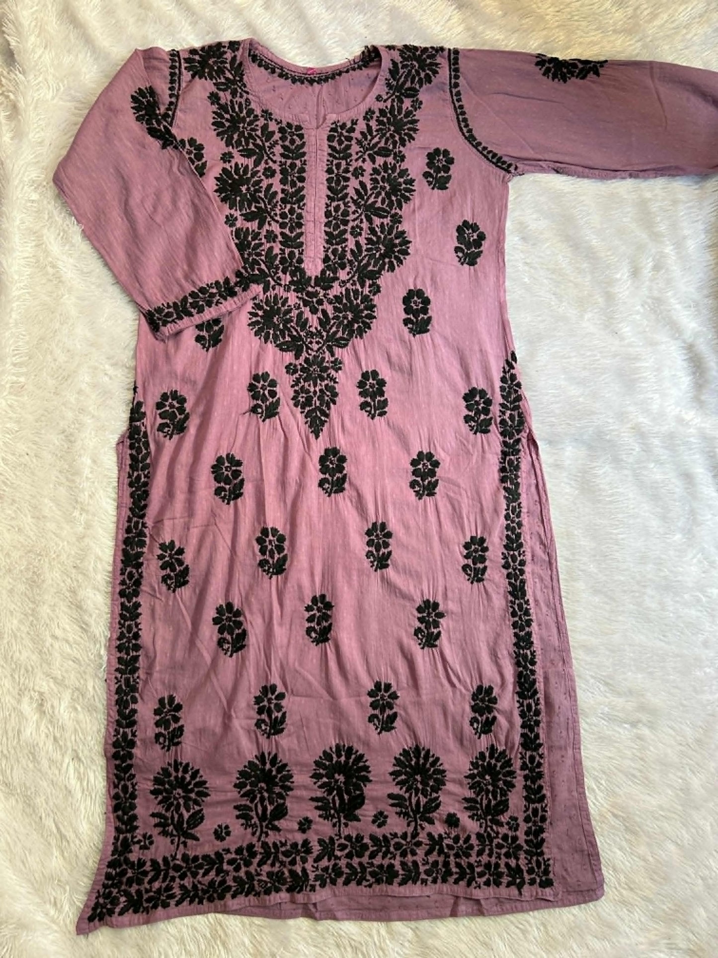 Kurti en coton dobby violet Liyana