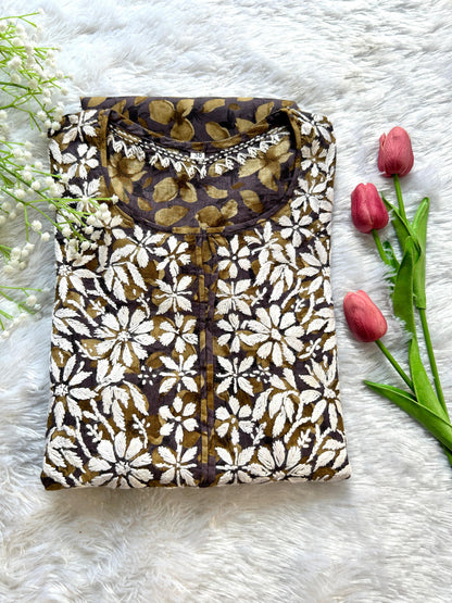 Zahira Navy Mul Mul Kurta - Hayat&