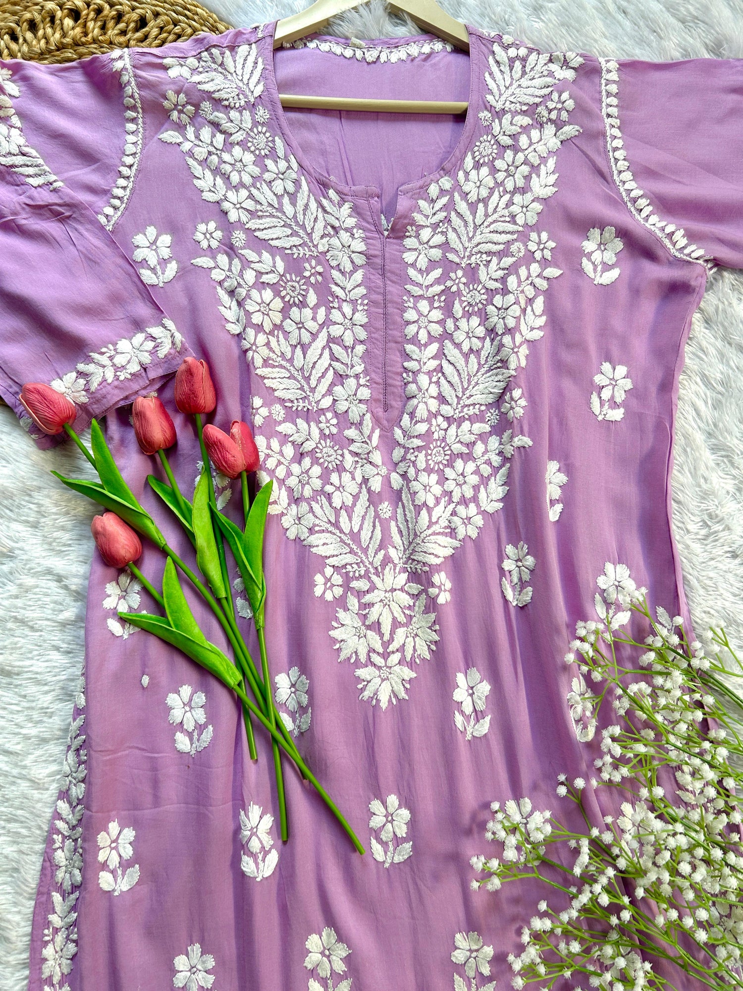 Lavender Modal Kurti - Hayat&