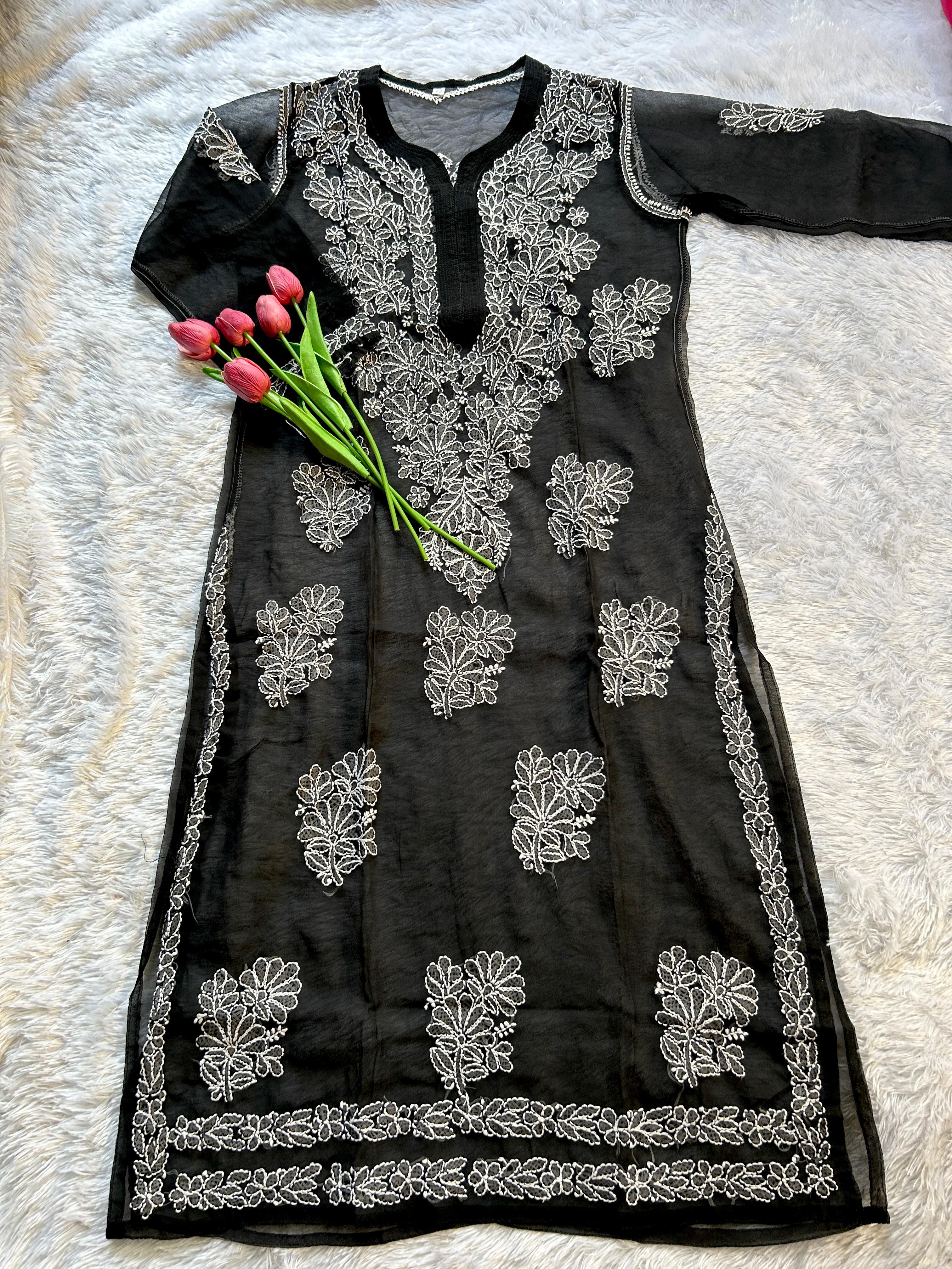 Ayena Black Georgette Kurti - Hayat&