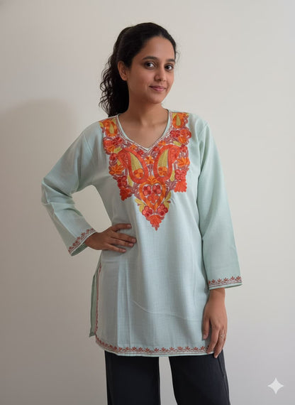Ash Gray Kashmiri Short Top