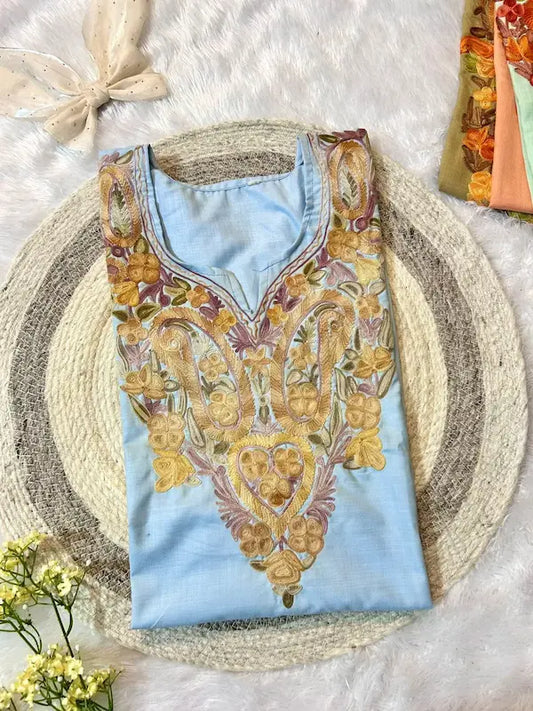 Sky Blue Kashmiri Short Kurta