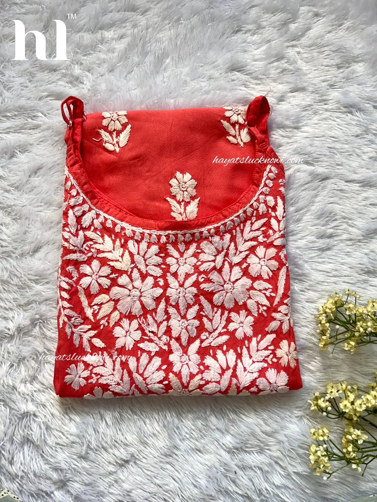 Peach Noodle Strap Long Kurti