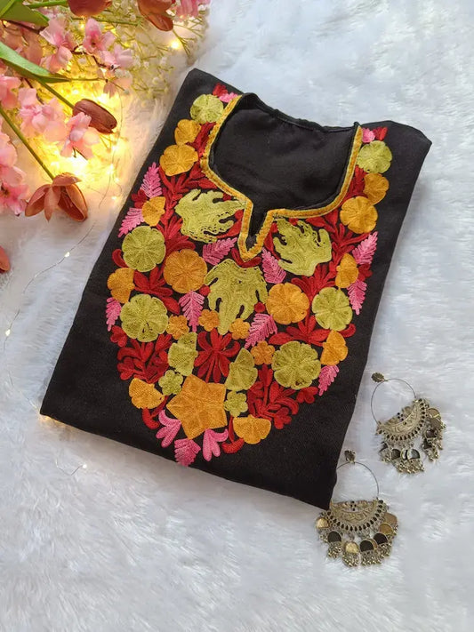Black Kashmiri Woolen Pheran