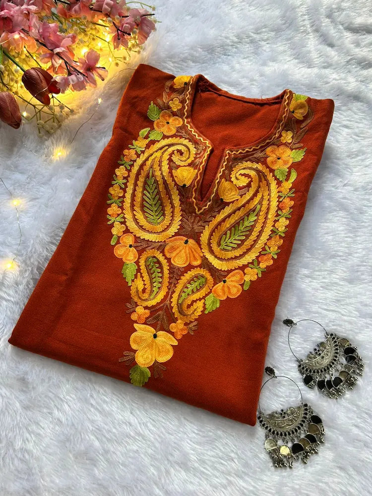 Ember Kashmiri Woolen Long Kurta