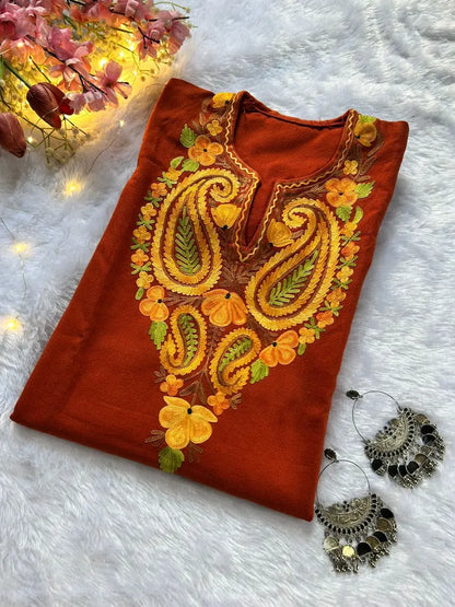 Ember Kashmiri Woolen Long Kurta