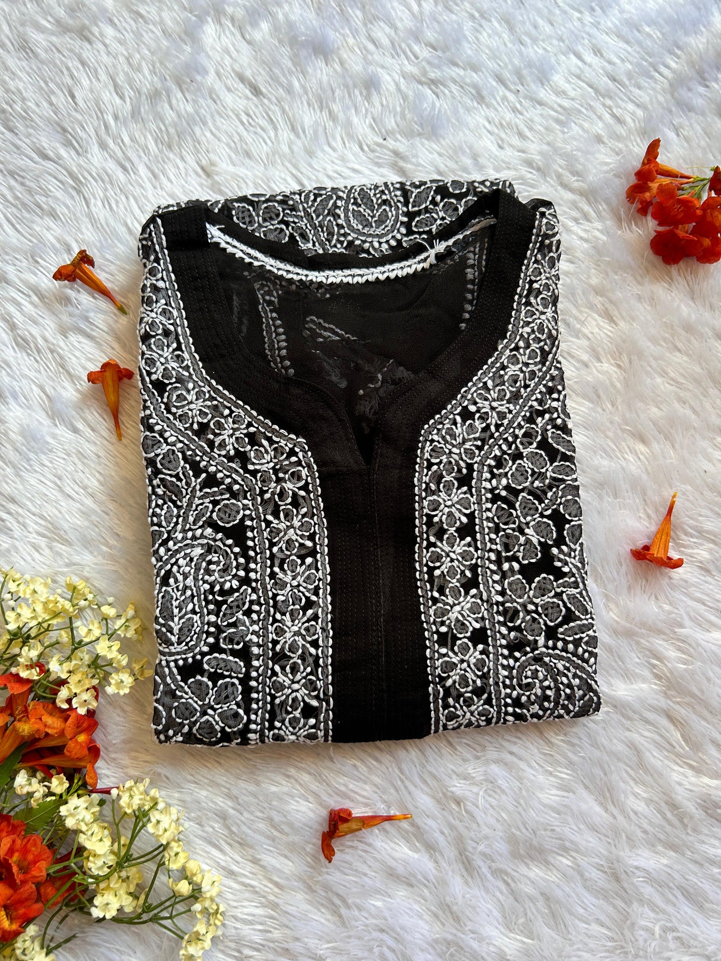 Karishma Black Georgette Chikankari Kurti