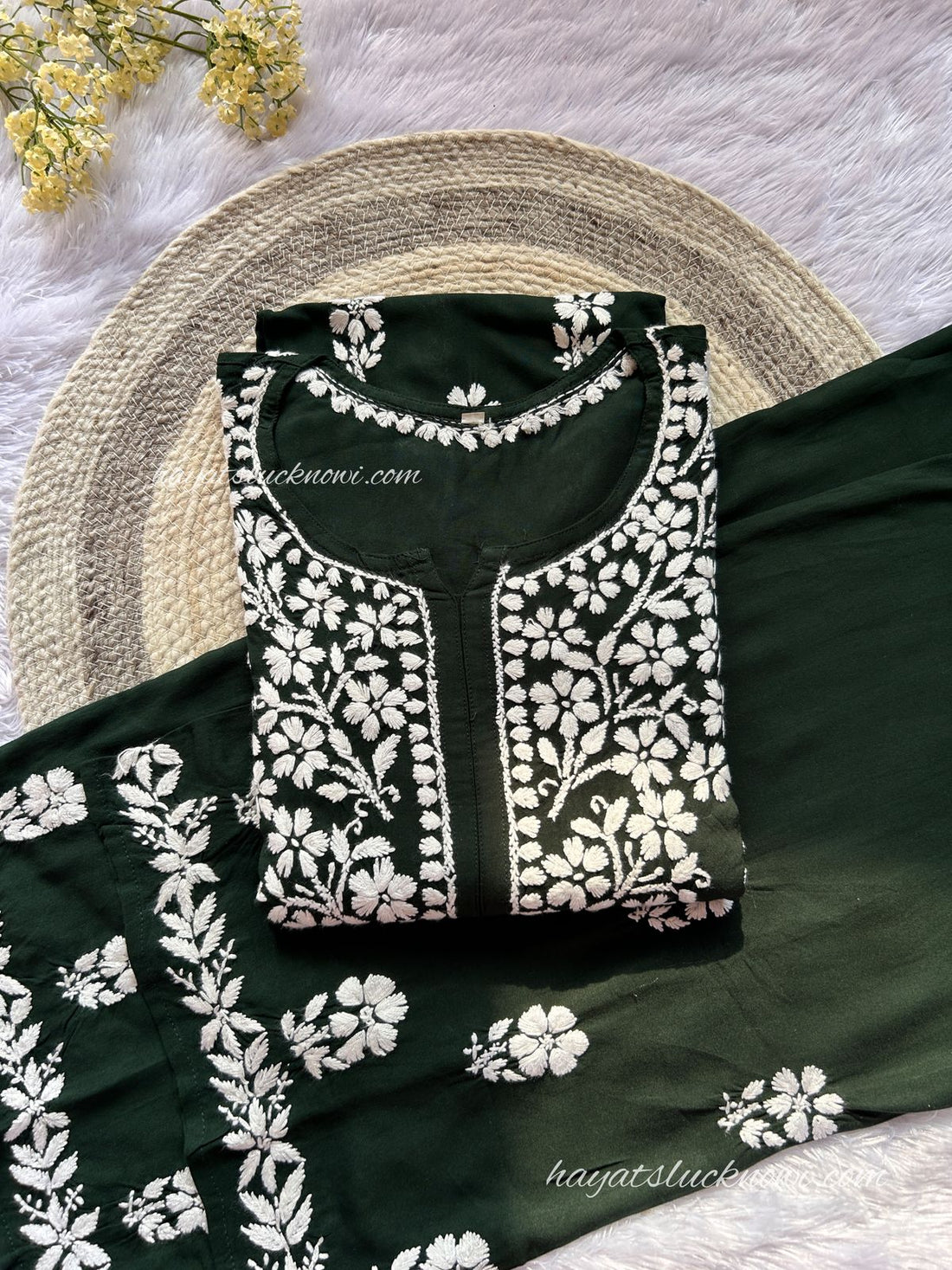 Khushi Green Chikankari Rayon Set