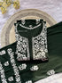  chikankari kurta plazo rayon set for festive wear bottle green