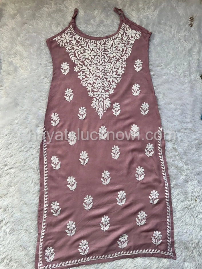 Muave Noodle Strap Long Kurti