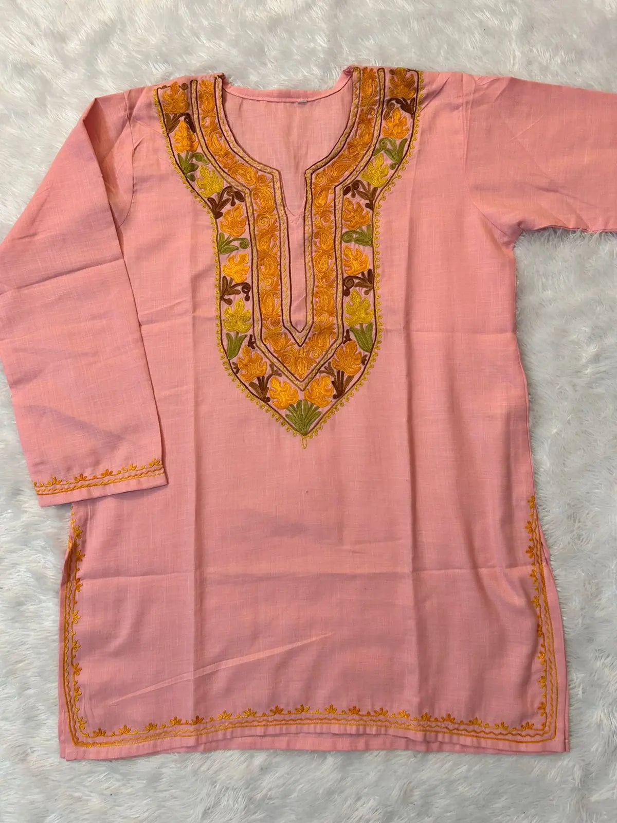 Sumbul Pink Kashmiri Short Kurta