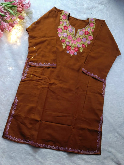 Brown Kashmiri Woolen Pheran