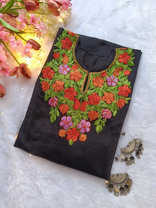 Black Kashmiri Woolen Pheran