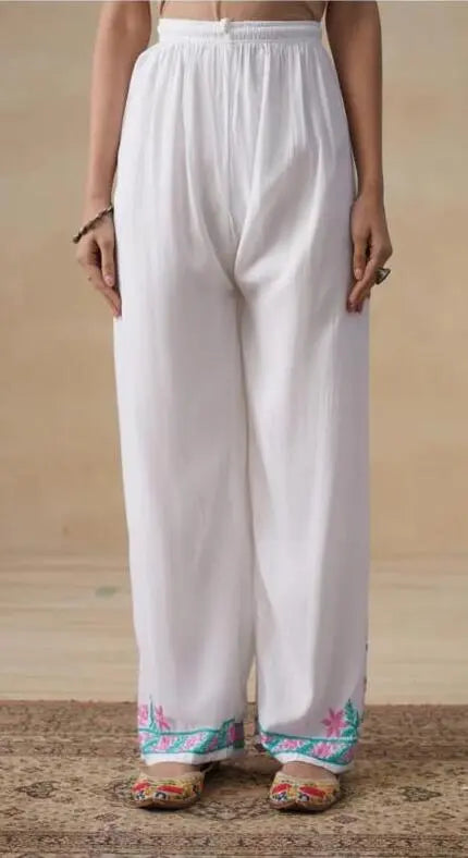 Gul Noor White Modal Lucknowi Chikankari Kurta Set