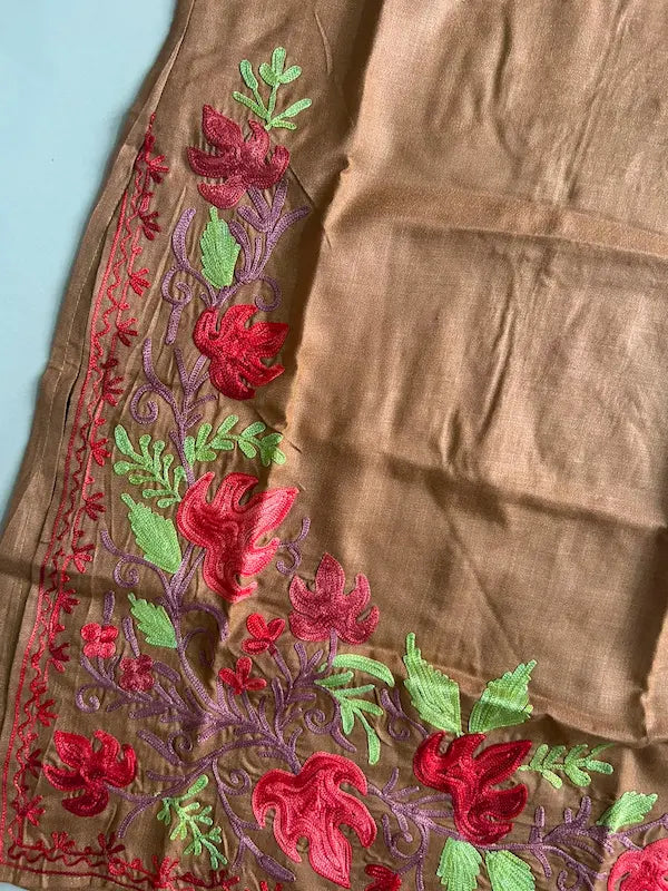 Brown Kashmiri Mid Length Kurta