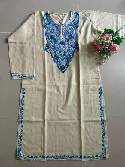 Beige Kashmiri Long Kurta