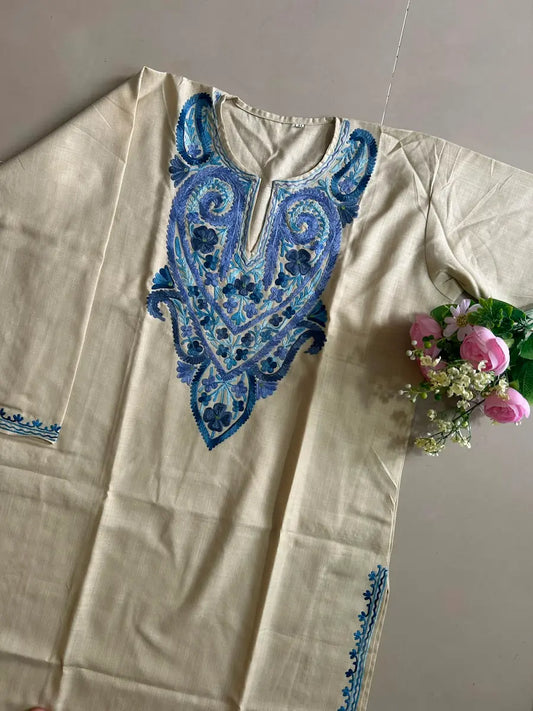 Beige Kashmiri Long Kurta