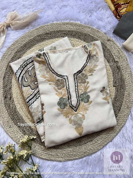 Kashmiri kurta with traditional embroidery casual wear  by Hayat’s Lucknowi