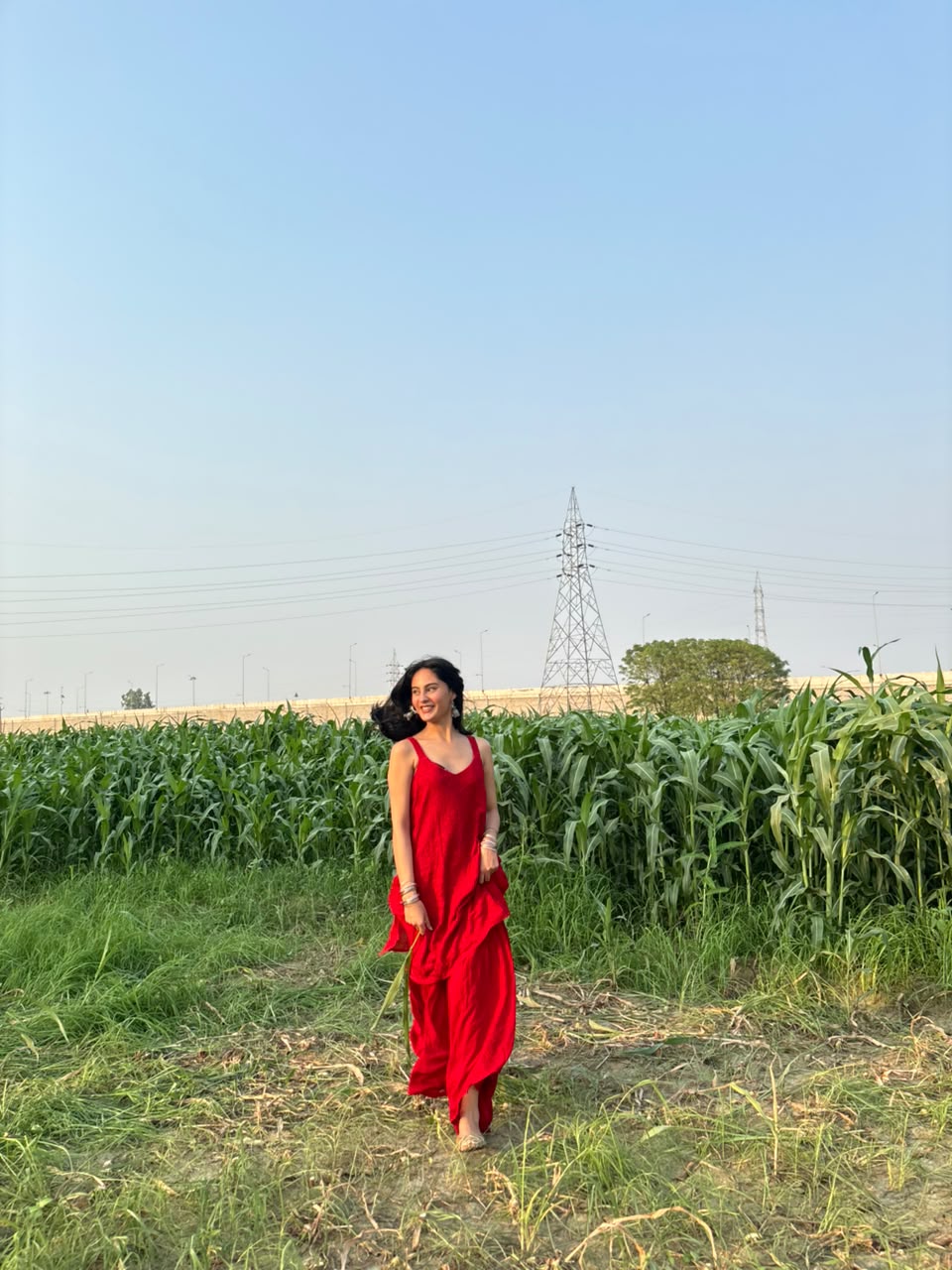 
Zareen red georgette chikankari kurta garara set featuring delicate hand embroidery and flowy lightweight fabric for elegant festive and traditional ethnic wear by Hayat's Lucknowi.
