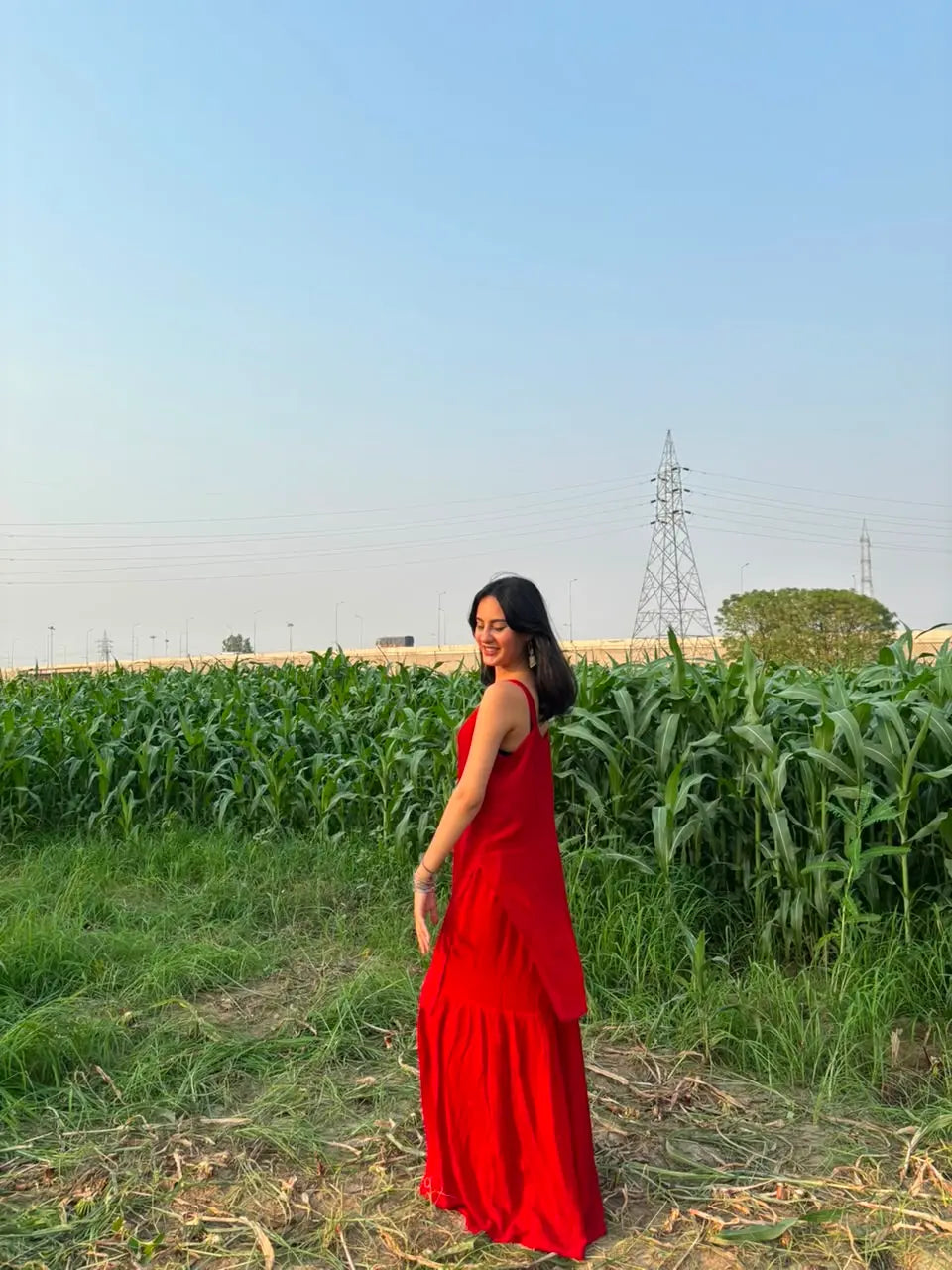 
Zareen red georgette chikankari kurta garara set featuring delicate hand embroidery and flowy lightweight fabric for elegant festive and traditional ethnic wear by Hayat's Lucknowi.
