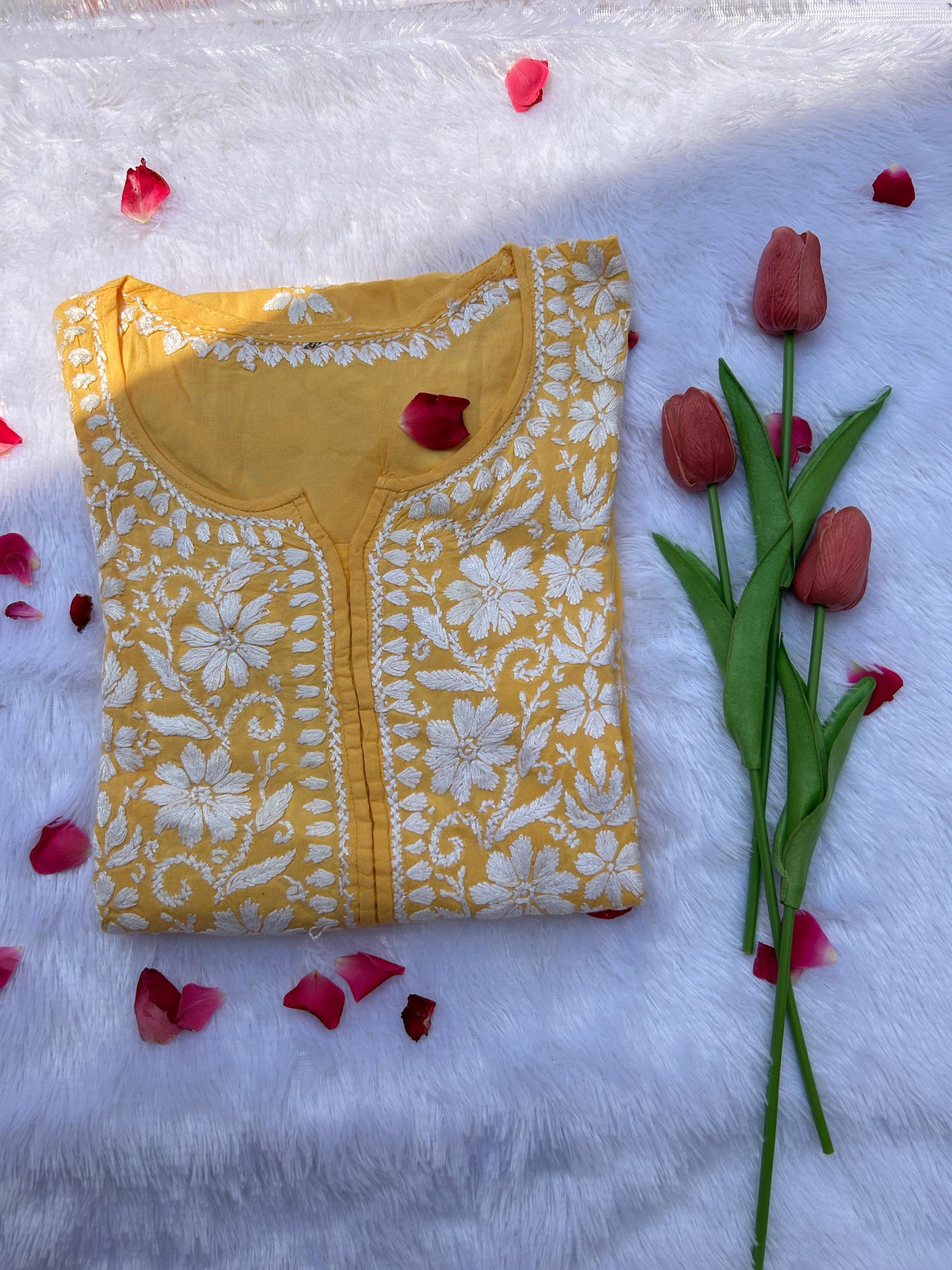 Kiara Inspired Yellow Modal Kurti - Hayat's Lucknowi