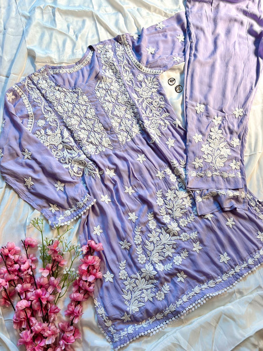 Aiman lavender modal co-ord - Set