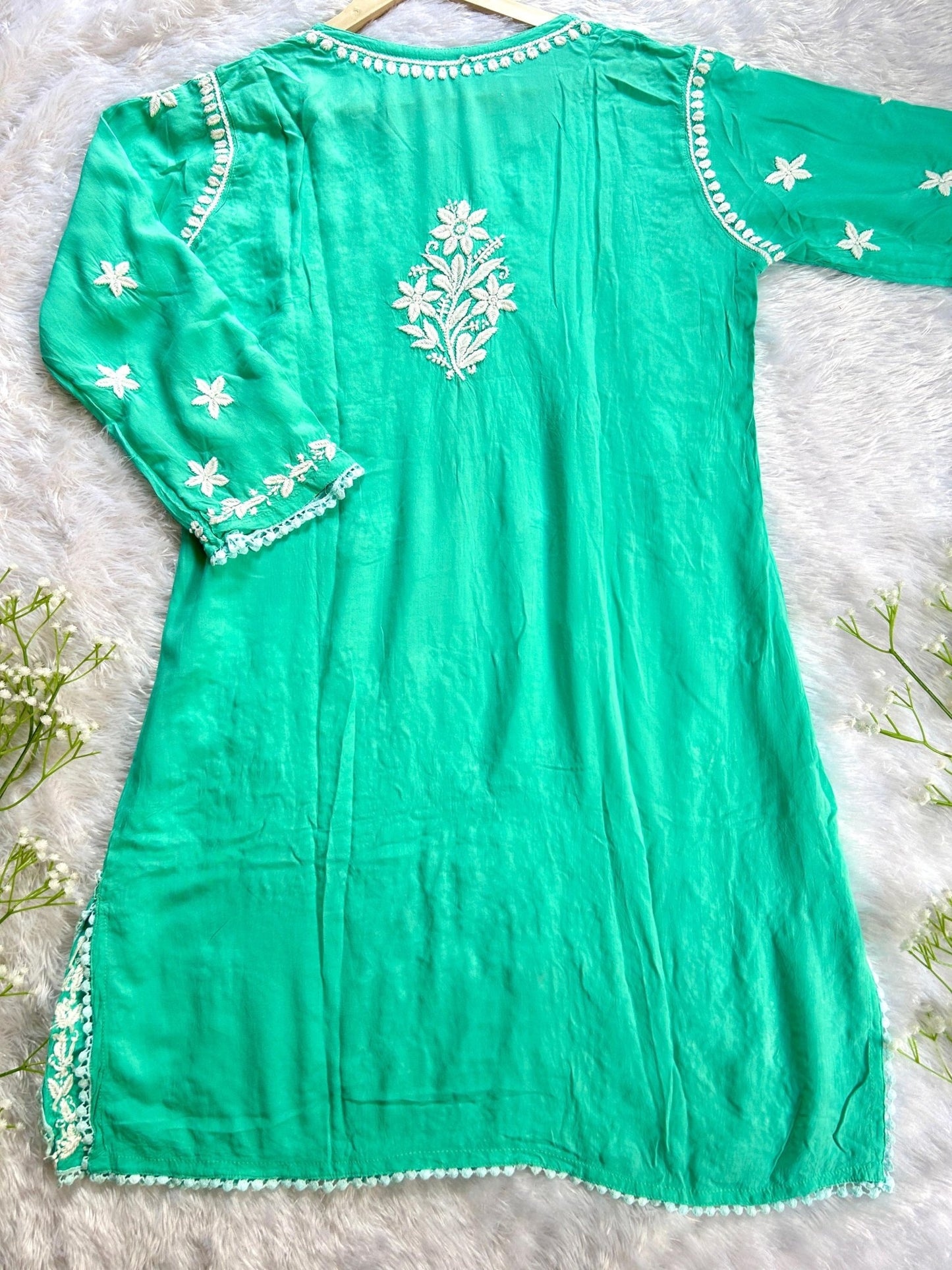 Aiman Turquoise Modal Co-ord - Hayat's Lucknowi