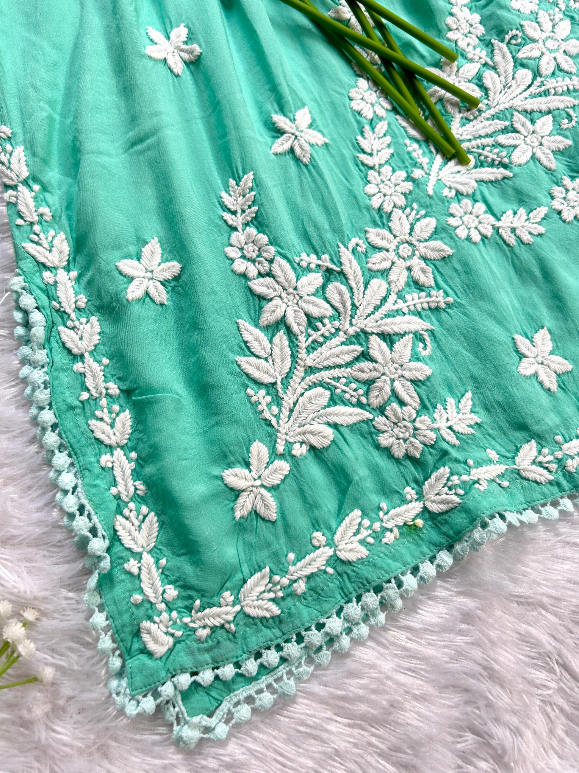 Aiman Turquoise Modal Co-ord - Hayat's Lucknowi