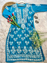 Alina Azure Blue Modal Kurti - Hayat&