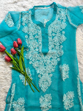 Ayena Sea Green Georgette Chikankari Kurti - Hayat&