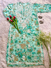 Nida Sea Green Mul Mul Kurta - Hayat&