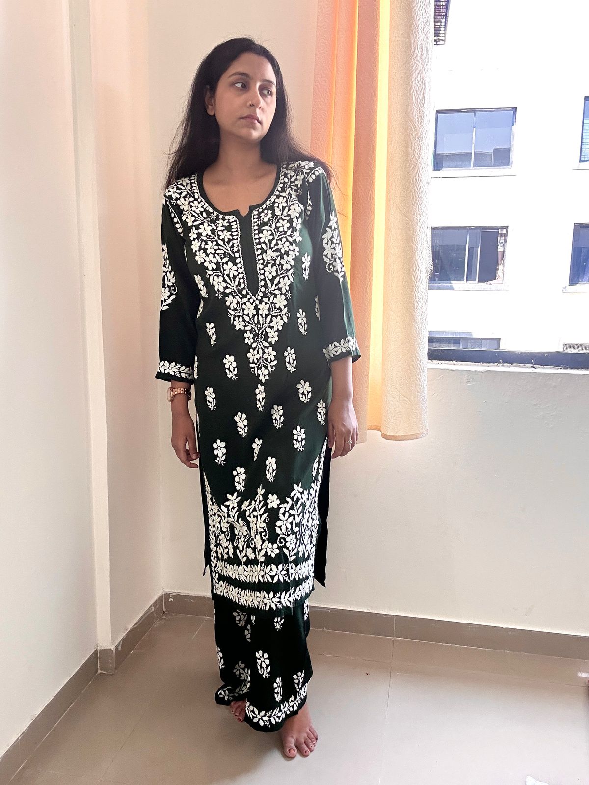 Khushi Green Chikankari Rayon Set