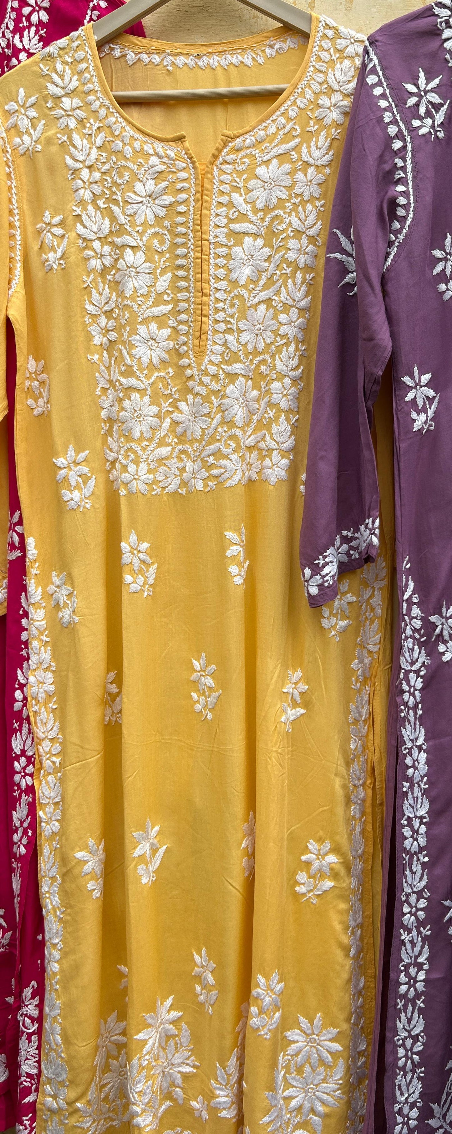 Kiara Inspired Yellow Modal Kurti - Hayat's Lucknowi